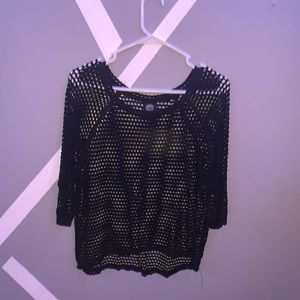 Black Circular fishnet shirt